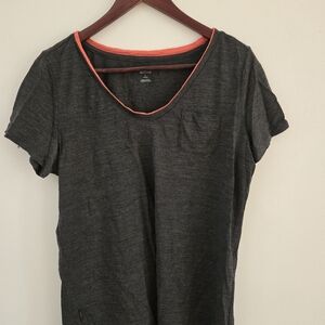 Icebreaker Dark Gray Tee with Bright Coral Trim
